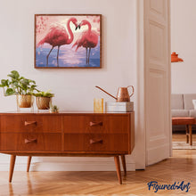 Carica l'immagine nel visualizzatore di Gallery, Dipingere con i numeri - Fenicotteri Romantici