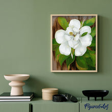 Carica l'immagine nel visualizzatore di Gallery, Dipingere con i numeri - Fiore Bianco E Foglie Verdi