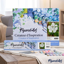 Carica l'immagine nel visualizzatore di Gallery, Dipingere con i numeri - Fiore Bianco E Foglie Verdi