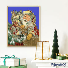 Carica l'immagine nel visualizzatore di Gallery, Dipingere con i numeri - Babbo Natale Con Alcuni Animali