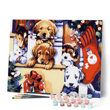 Carica l'immagine nel visualizzatore di Gallery, Dipingere con i numeri - Cuccioli A Natale Figured'Art