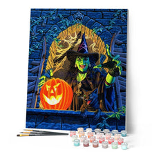Carica l'immagine nel visualizzatore di Gallery, Dipingere con i numeri - Strega Ad Halloween Figured'Art