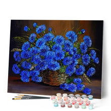 Carica l'immagine nel visualizzatore di Gallery, Dipingere con i numeri - Bellissimi Fiori Blu Figured'Art
