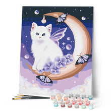 Carica l'immagine nel visualizzatore di Gallery, Dipingere con i numeri - Gatto Bianco E Luna Figured'Art