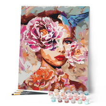 Carica l'immagine nel visualizzatore di Gallery, Dipingere con i numeri - Donna Con Rose Figured'Art