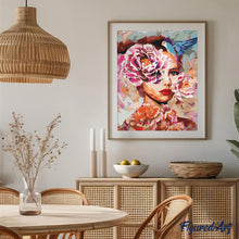 Carica l'immagine nel visualizzatore di Gallery, Dipingere con i numeri - Donna Con Rose