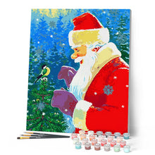 Carica l'immagine nel visualizzatore di Gallery, Dipingere con i numeri - Babbo Natale Con Uccellino Figured'Art