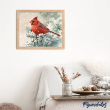 Carica l'immagine nel visualizzatore di Gallery, Dipingere con i numeri - Uccello Rosso Nella Neve