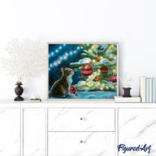 Carica l'immagine nel visualizzatore di Gallery, Dipingere con i numeri - Gatto E Palline Di Natale