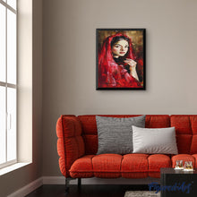Carica l'immagine nel visualizzatore di Gallery, Dipingere con i numeri - Donna Con Velo Rosso