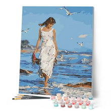 Carica l'immagine nel visualizzatore di Gallery, Dipingere con i numeri - Donna Che Cammina In Riva Al Mare Figured'Art