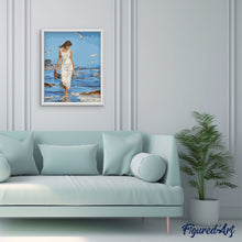Carica l'immagine nel visualizzatore di Gallery, Dipingere con i numeri - Donna Che Cammina In Riva Al Mare