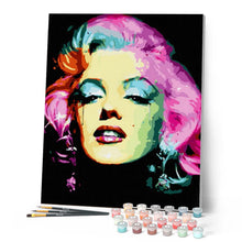 Carica l'immagine nel visualizzatore di Gallery, Dipingere con i numeri - Marilyn Monroe Fiori Rosa Figured'Art