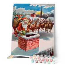 Carica l'immagine nel visualizzatore di Gallery, Dipingere con i numeri - Babbo Natale Nel Caminetto Figured'Art