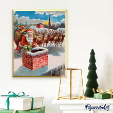 Carica l'immagine nel visualizzatore di Gallery, Dipingere con i numeri - Babbo Natale Nel Caminetto