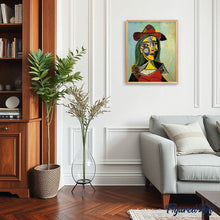 Carica l'immagine nel visualizzatore di Gallery, Dipingere con i numeri - Picasso Donna Con Cappello E Collo Di Pelliccia