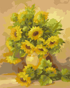 Dipingere con i numeri - Vaso Di Girasoli Gialli | Figured'Art