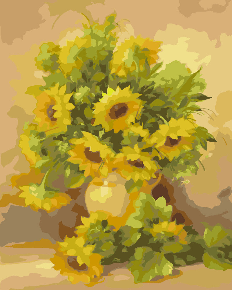 Dipingere con i numeri - Vaso Di Girasoli Gialli | Figured'Art
