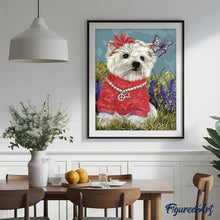 Carica l'immagine nel visualizzatore di Gallery, Dipingere con i numeri - Piccolo Cane E Farfalla