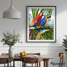 Carica l'immagine nel visualizzatore di Gallery, Dipingere con i numeri - Pappagalli Ai Tropici