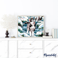 Carica l'immagine nel visualizzatore di Gallery, Dipingere con i numeri - Husky nella neve