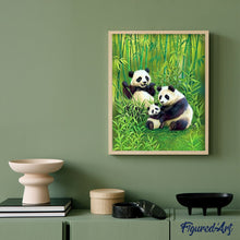 Carica l'immagine nel visualizzatore di Gallery, Dipingere con i numeri - La famiglia Panda