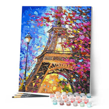 Carica l'immagine nel visualizzatore di Gallery, Dipingere con i numeri - Torre Eiffel e albero in primavera Figured'Art