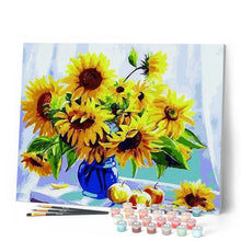 Carica l'immagine nel visualizzatore di Gallery, Dipingere con i numeri - Girasoli In Un Vaso Blu E Frutti Figured'Art