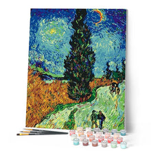 Carica l'immagine nel visualizzatore di Gallery, Dipingere con i numeri - Van Gogh - Strada con cipressi Figured'Art