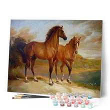 Carica l'immagine nel visualizzatore di Gallery, Dipingere con i numeri - Due Cavalli Sull'Acqua Figured'Art