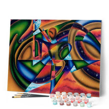 Carica l'immagine nel visualizzatore di Gallery, Dipingere con i numeri - Donna e combinazioni geometriche di colori Figured'Art