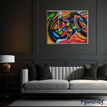 Carica l'immagine nel visualizzatore di Gallery, Dipingere con i numeri - Donna e combinazioni geometriche di colori