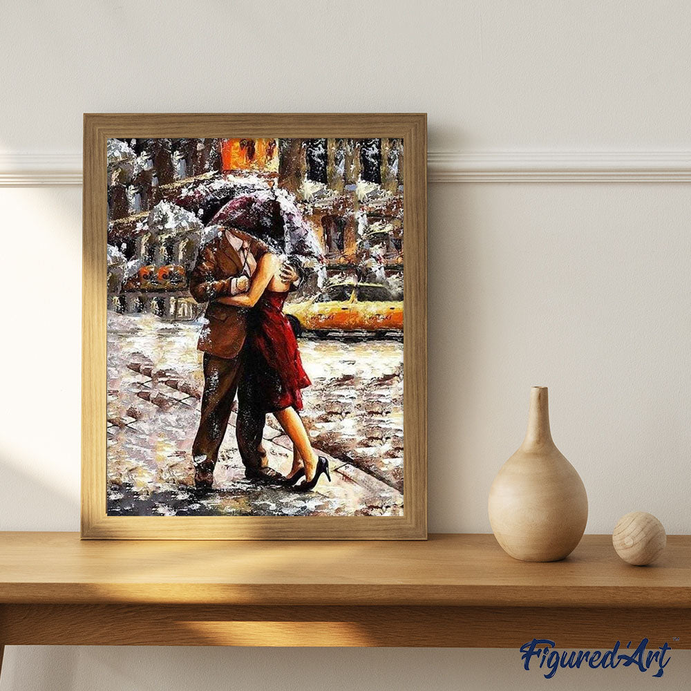 YEESAM ART Dipingi Con I Numeri – Torre Eiffel Bacio Romantico, Tela 50x40 Cm, Kit Fai Da Te, Regalo Creativo - 2