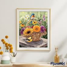 Carica l'immagine nel visualizzatore di Gallery, Dipingere con i numeri - Fiori In Un Cesto E Uccelli
