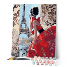 Carica l'immagine nel visualizzatore di Gallery, Dipingere con i numeri - Bella Donna E Torre Eiffel Figured'Art