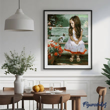 Carica l'immagine nel visualizzatore di Gallery, Dipingere con i numeri - Bambina E Gatto