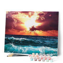 Carica l'immagine nel visualizzatore di Gallery, Dipingere con i numeri - Raggi di luce s'un mare in tempesta Figured'Art