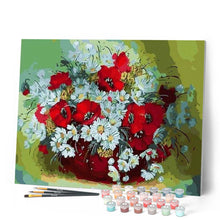 Carica l'immagine nel visualizzatore di Gallery, Dipingere con i numeri - Vaso Di Fiori Rossi E Bianchi Figured'Art