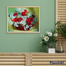 Carica l'immagine nel visualizzatore di Gallery, Dipingere con i numeri - Vaso Di Fiori Rossi E Bianchi