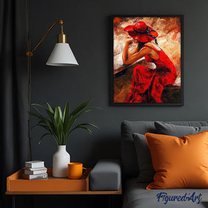 Dipingere con i numeri - Donna Con Cappello Rosso Vintage – Figured'Art