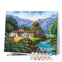 Carica l'immagine nel visualizzatore di Gallery, Dipingere con i numeri - Casa tranquilla vicino al fiume Figured'Art
