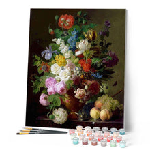 Carica l'immagine nel visualizzatore di Gallery, Dipingere con i numeri - Jan Frans van Dael - Vaso di fiori, grappoli d'uva e pesche Figured'Art