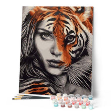 Carica l'immagine nel visualizzatore di Gallery, Dipingere con i numeri - La donna tigre Figured'Art