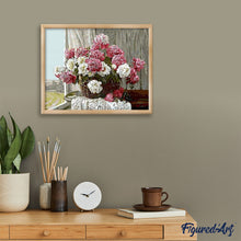 Carica l'immagine nel visualizzatore di Gallery, Dipingere con i numeri - Peonie Rosa E Bianche
