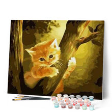 Carica l'immagine nel visualizzatore di Gallery, Dipingere con i numeri - Gattino In Cima All'Albero Figured'Art