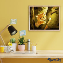Carica l'immagine nel visualizzatore di Gallery, Dipingere con i numeri - Gattino In Cima All'Albero