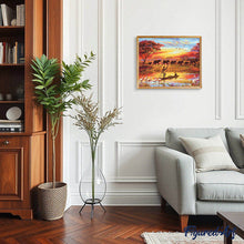 Carica l'immagine nel visualizzatore di Gallery, Dipingere con i numeri - Tramonto Con Gli Elefanti