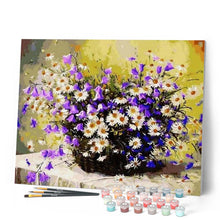 Carica l'immagine nel visualizzatore di Gallery, Dipingere con i numeri - Fiori Viola E Margherite Figured'Art