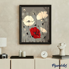 Carica l'immagine nel visualizzatore di Gallery, Dipingere con i numeri - Fiori Rossi E Bianchi