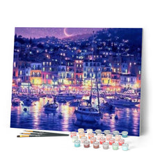 Carica l'immagine nel visualizzatore di Gallery, Dipingere con i numeri - Città Costiera Di Notte Figured'Art